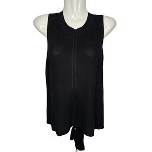Black Sleeveless Knit Tie Back Detail Top Medium
